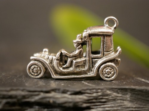 Silver pendant vintage - pendant, car