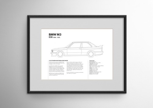 Bmw e30 a3 frameable wall - e30,