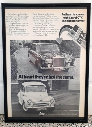 Framed original classic car - car, ad