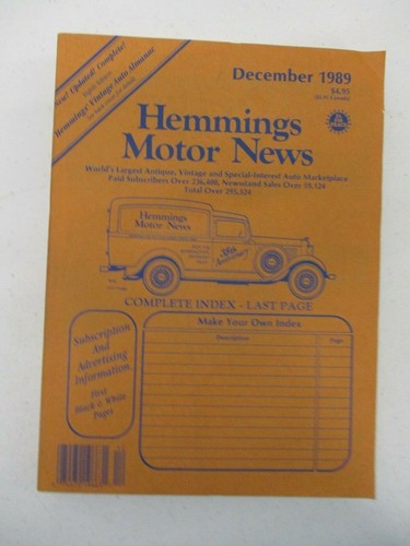 Hemmings motor news magazine - hemmings,