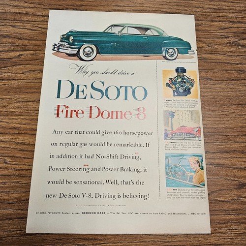 1950s desoto firedome ad - desoto,