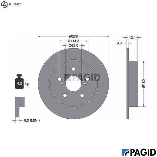 Brake disc 55223n - 2x, for