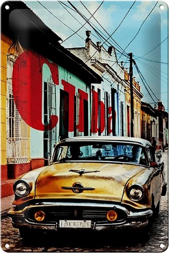 Metal sign saying 20x30cm cuba - sign,