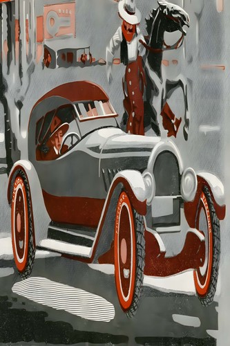 French vintage car poster - vintage,