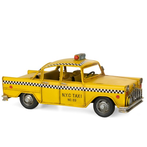 Tin decoration car taxi yellow - car,