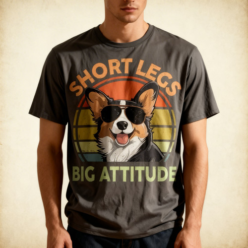 Funny corgi short - short, big
